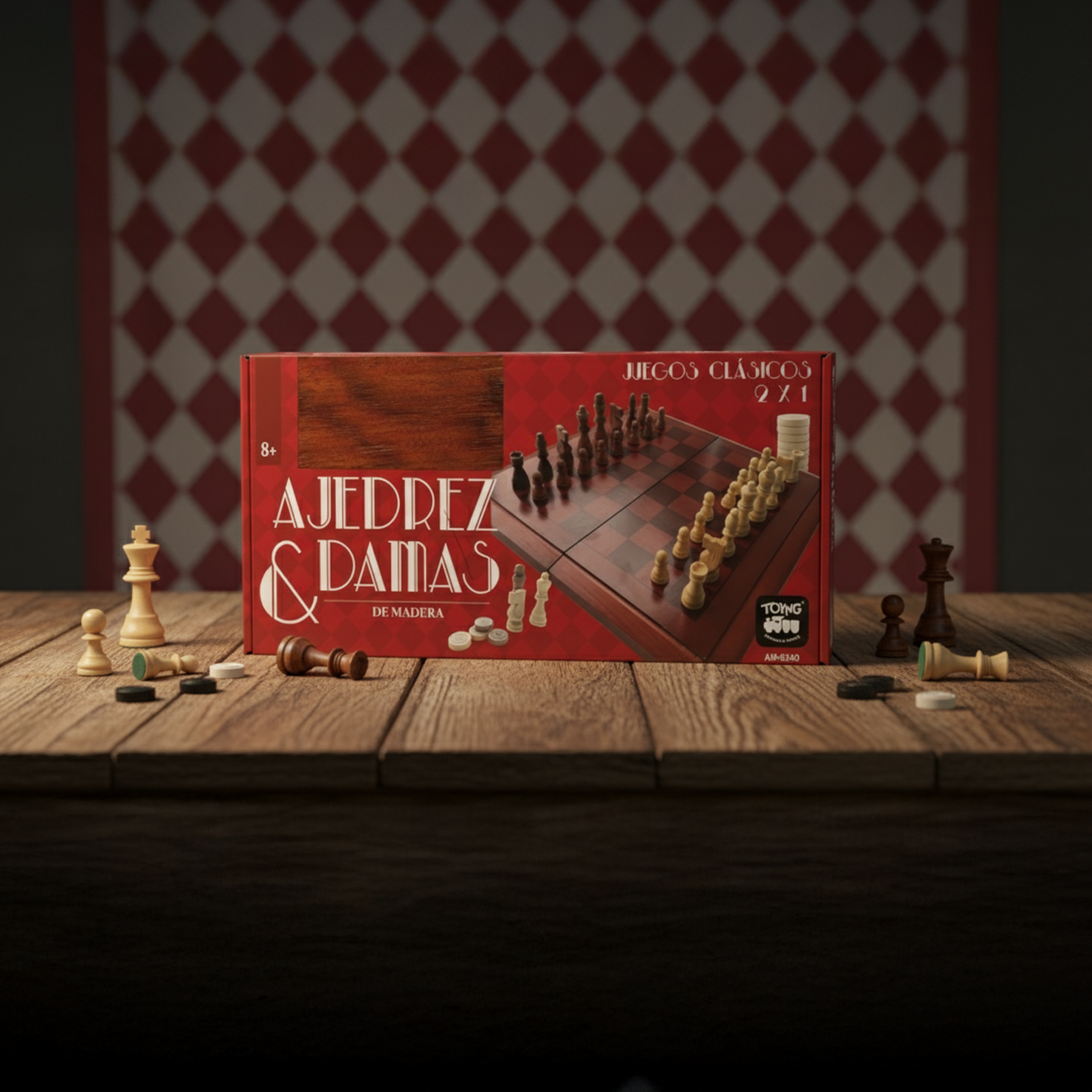 Juego de Mesa Ajedrez Damas Premium - Toyng-5