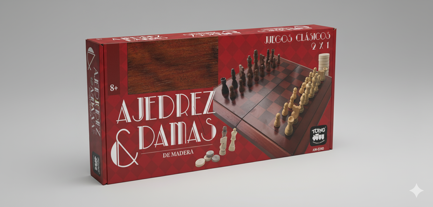Juego de Mesa Ajedrez Damas Premium - Toyng-6