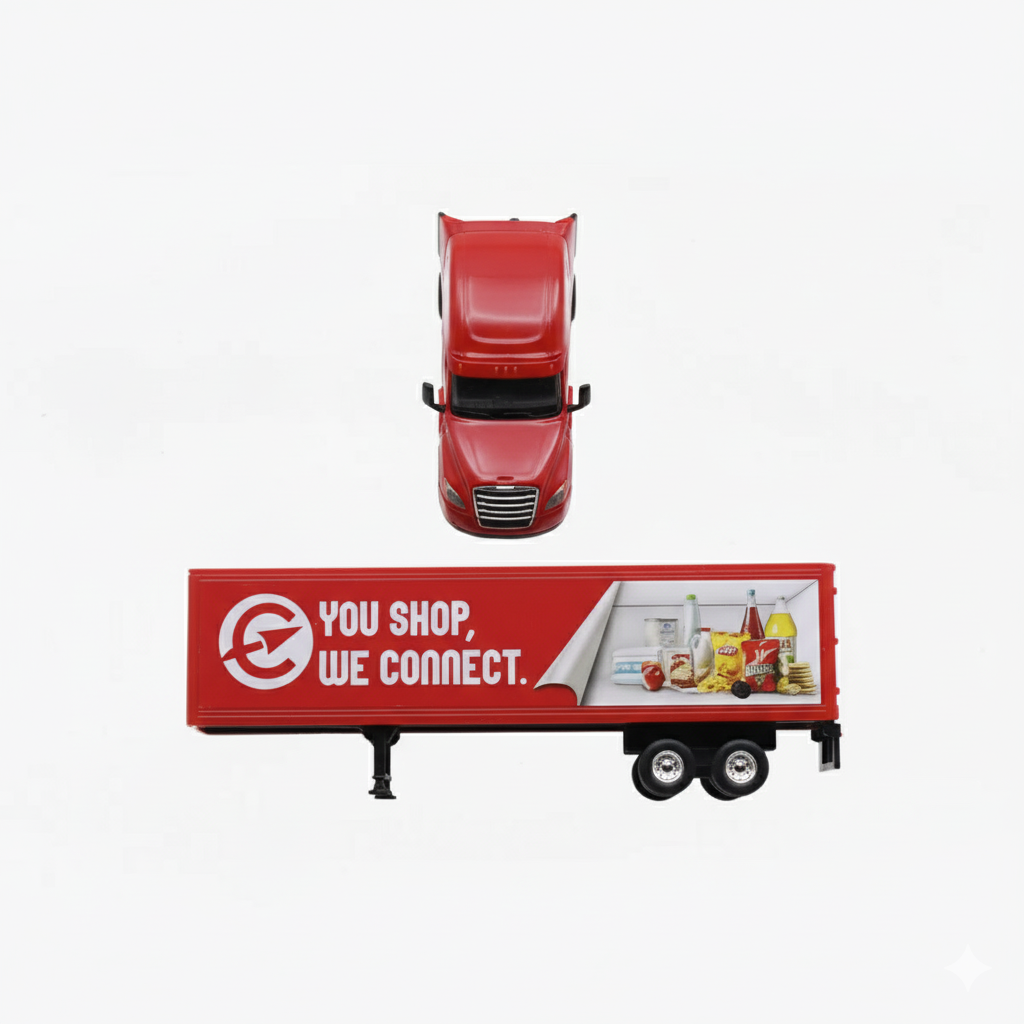 Camión Freightliner Tractor Trailer Escala 1:64 - Welly-2