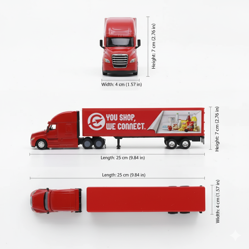 Camión Freightliner Tractor Trailer Escala 1:64 - Welly-3