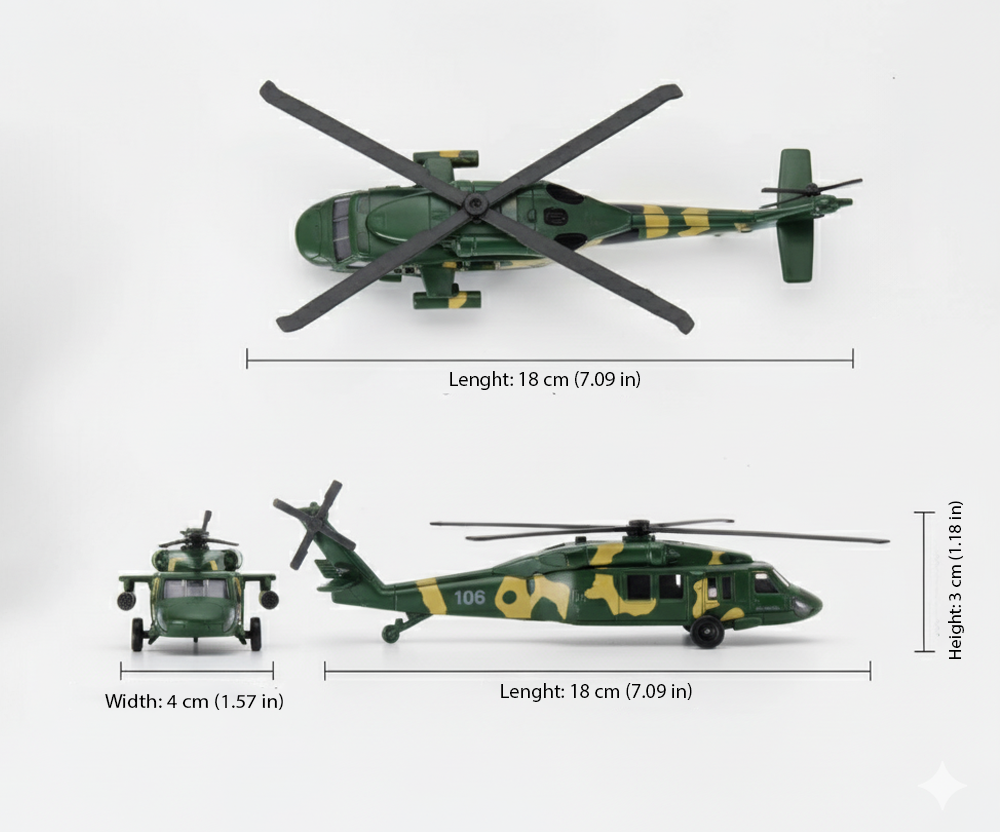 Helicoptero Blackwom Verde - Welly-7