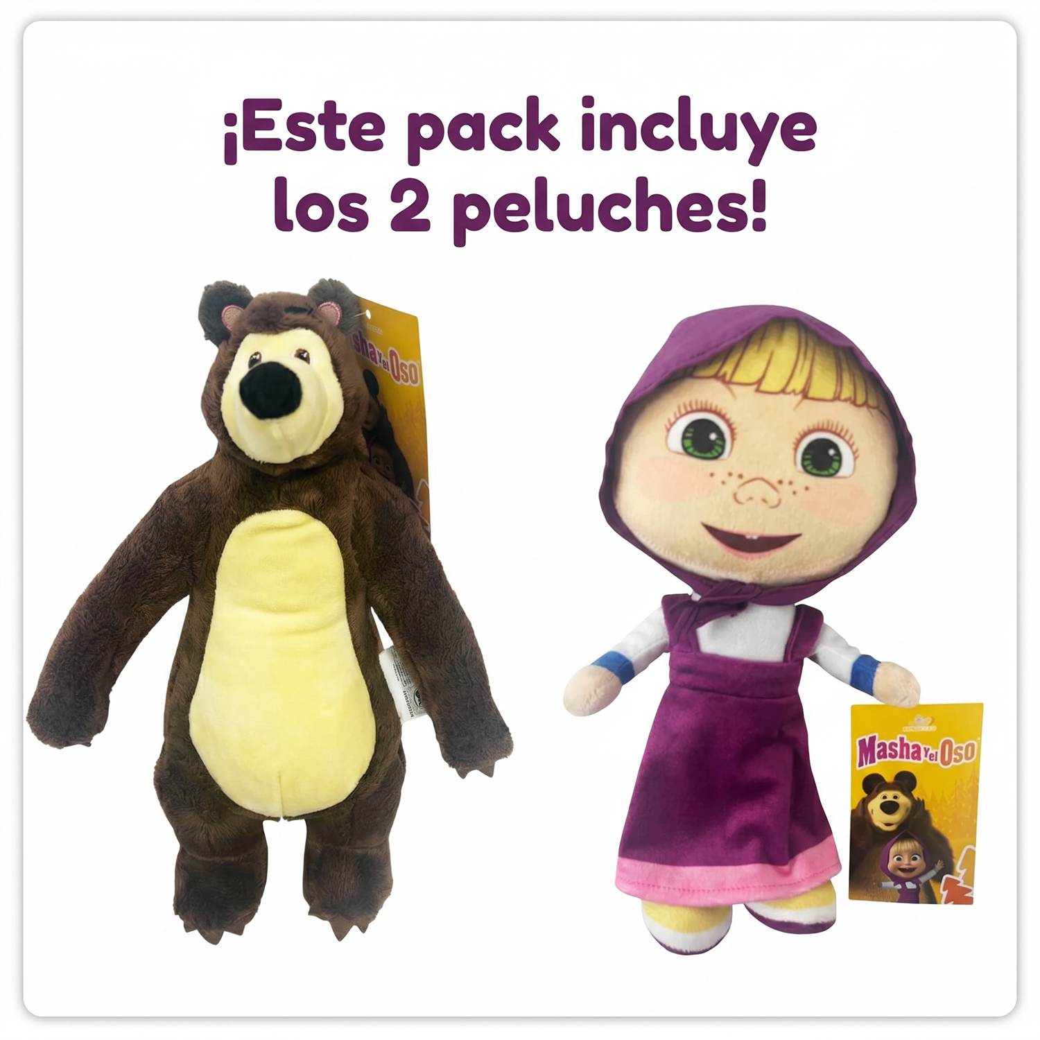 Pack x2 Peluches Masha y el Oso Colección Completa-5