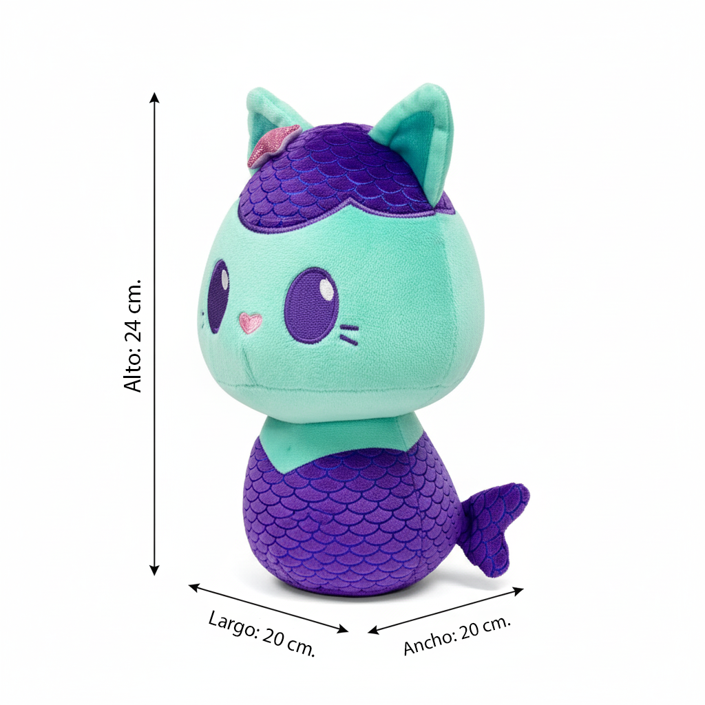 Peluche Mercat Gatito Sirena 25 cm - Gabby’s Dollhouse-5