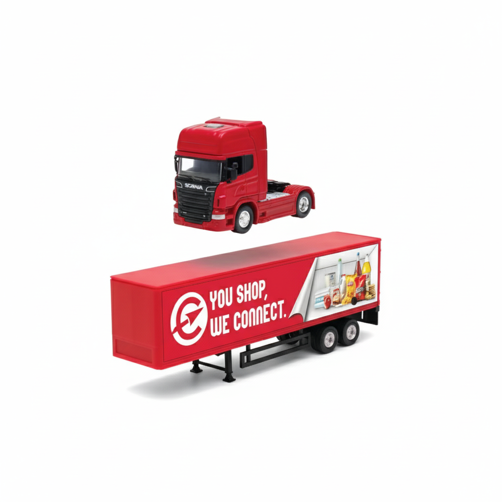 Camión Scania Logging Trailer Rojo - Welly Escala 1:64-2