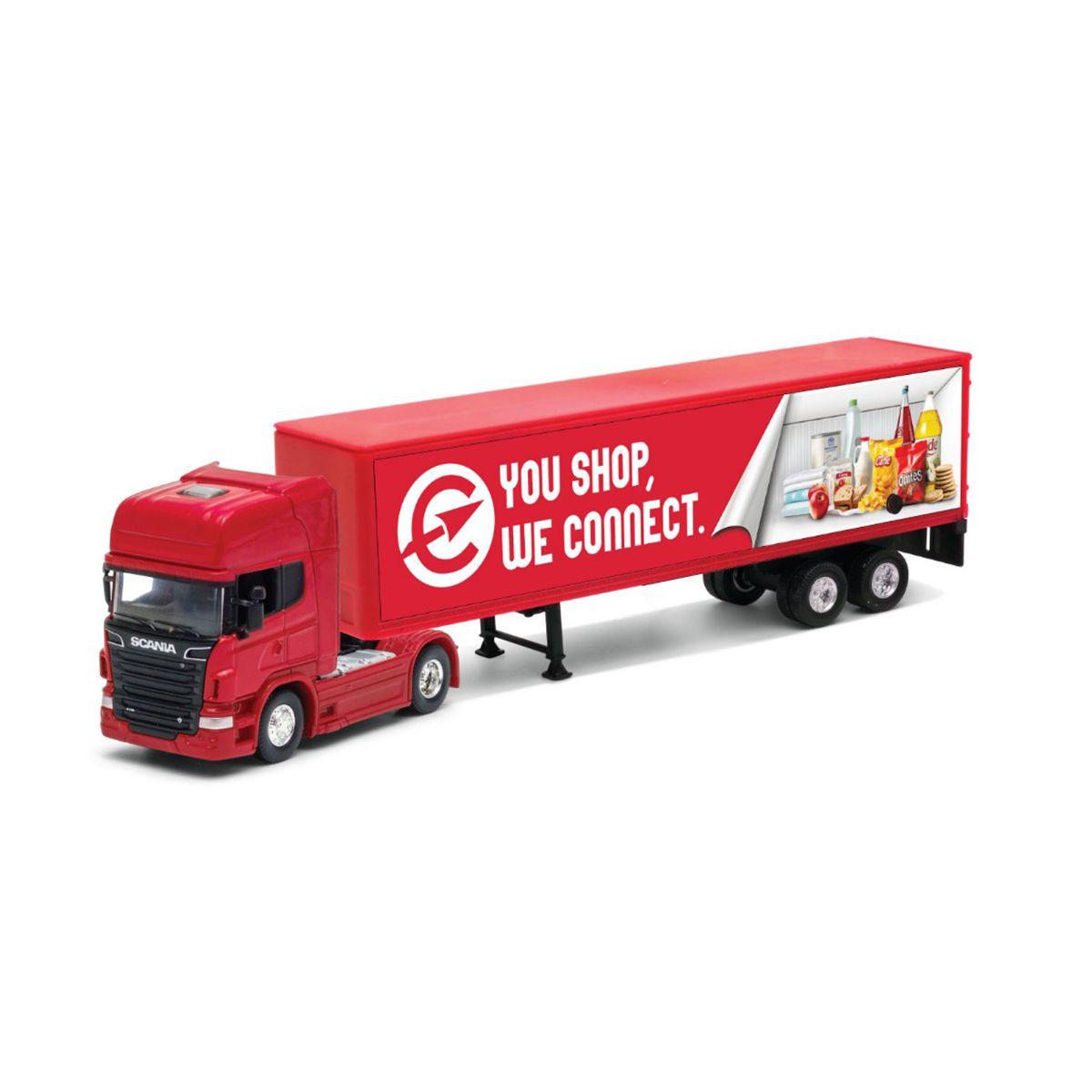 Camión Scania Logging Trailer Rojo Escala 1:64 - Welly-2