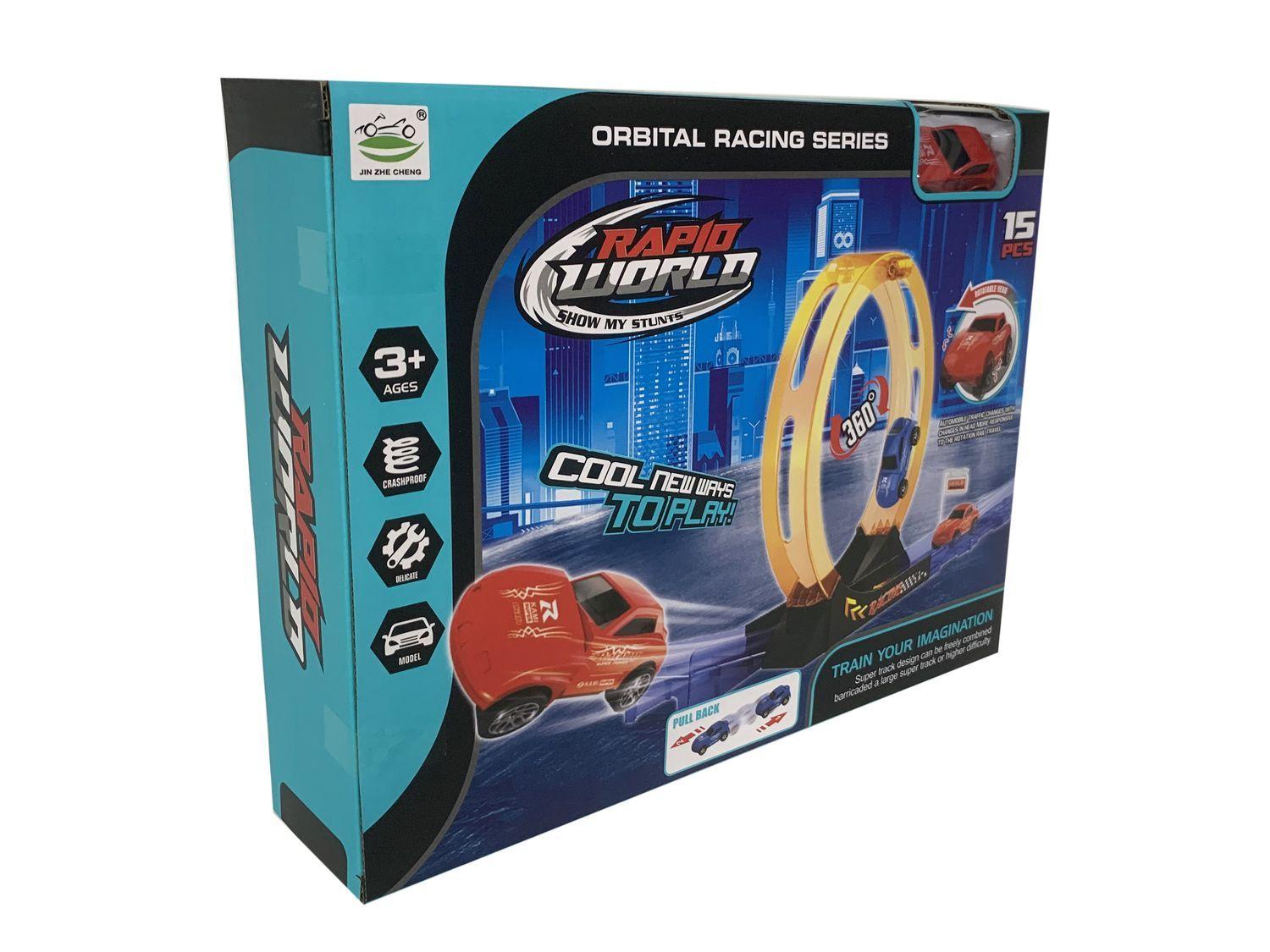 Juguete Pista 15 Piezas 1 Auto Pull Back - Toyng-3