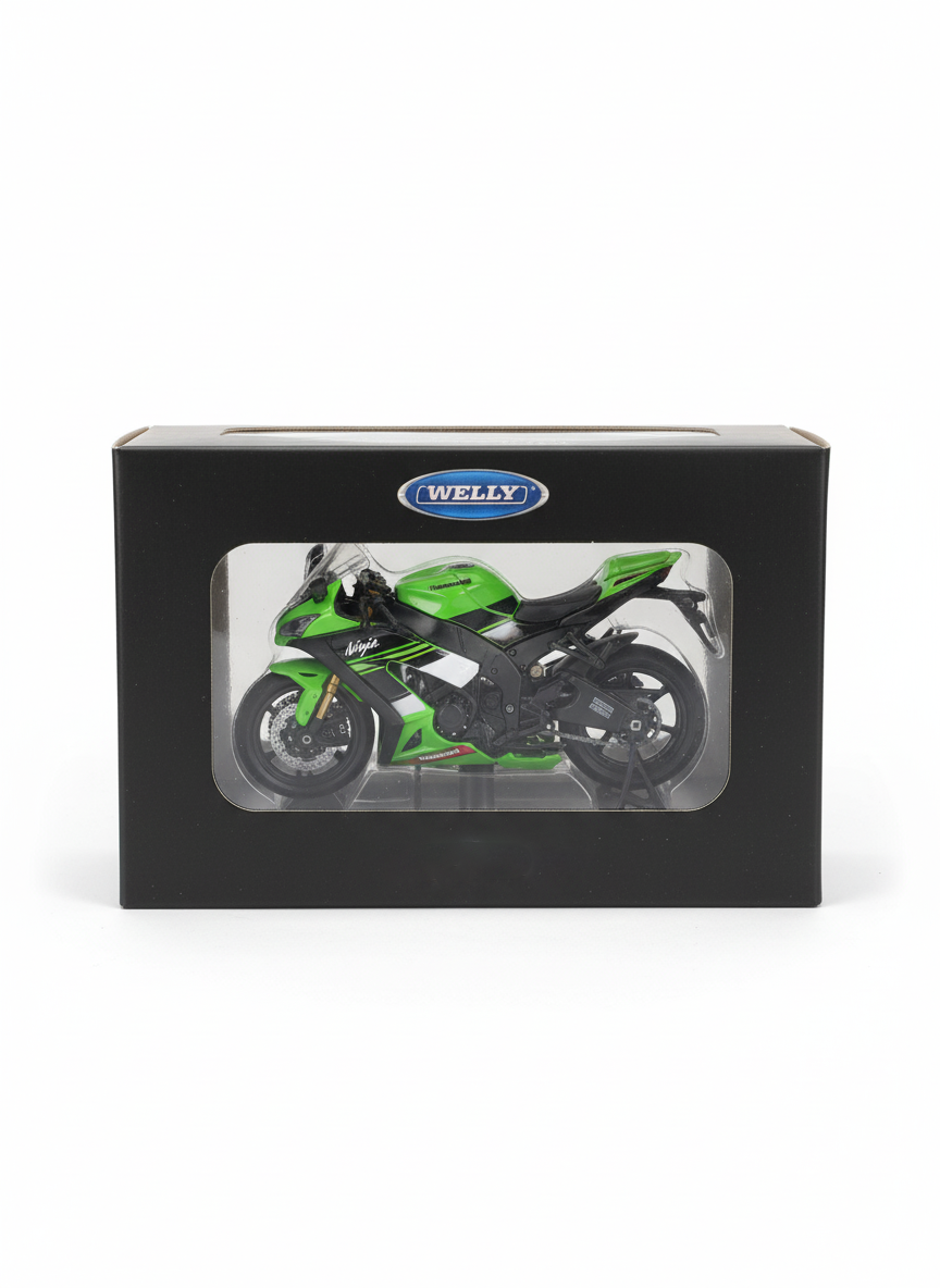 Moto Kawasaki 2009 Ninja ZX-10R Escala 1:18 - Welly-2