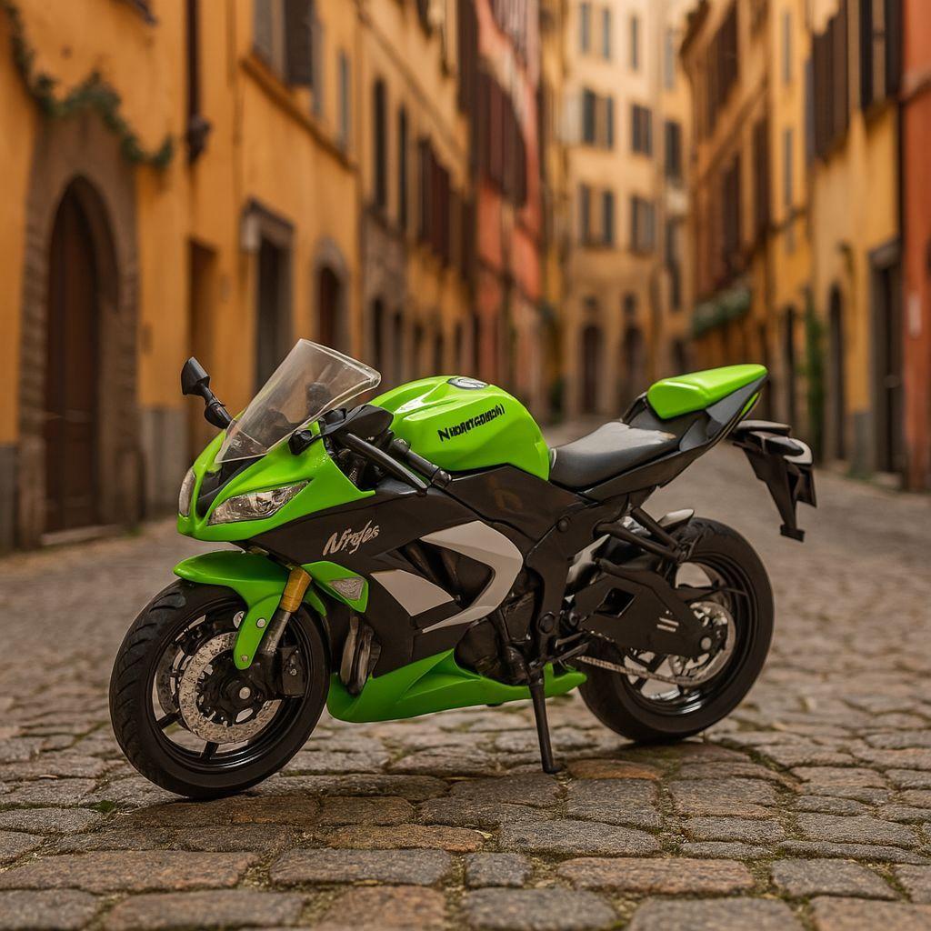 Moto Kawasaki 2009 Ninja ZX-10R Escala 1:18 - Welly-3