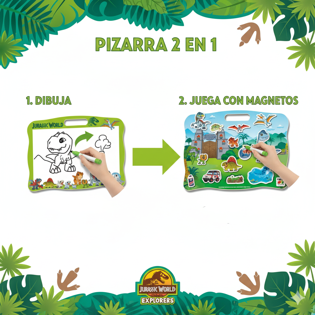 Juego Educativo Pizarra 2 En 1 - Jurassic-4