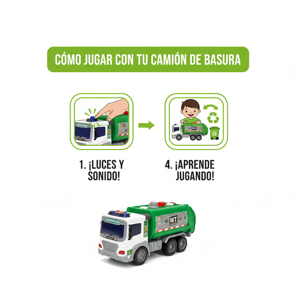 Camión Recolector de Basura y Agua 1:16  - Toyng-5