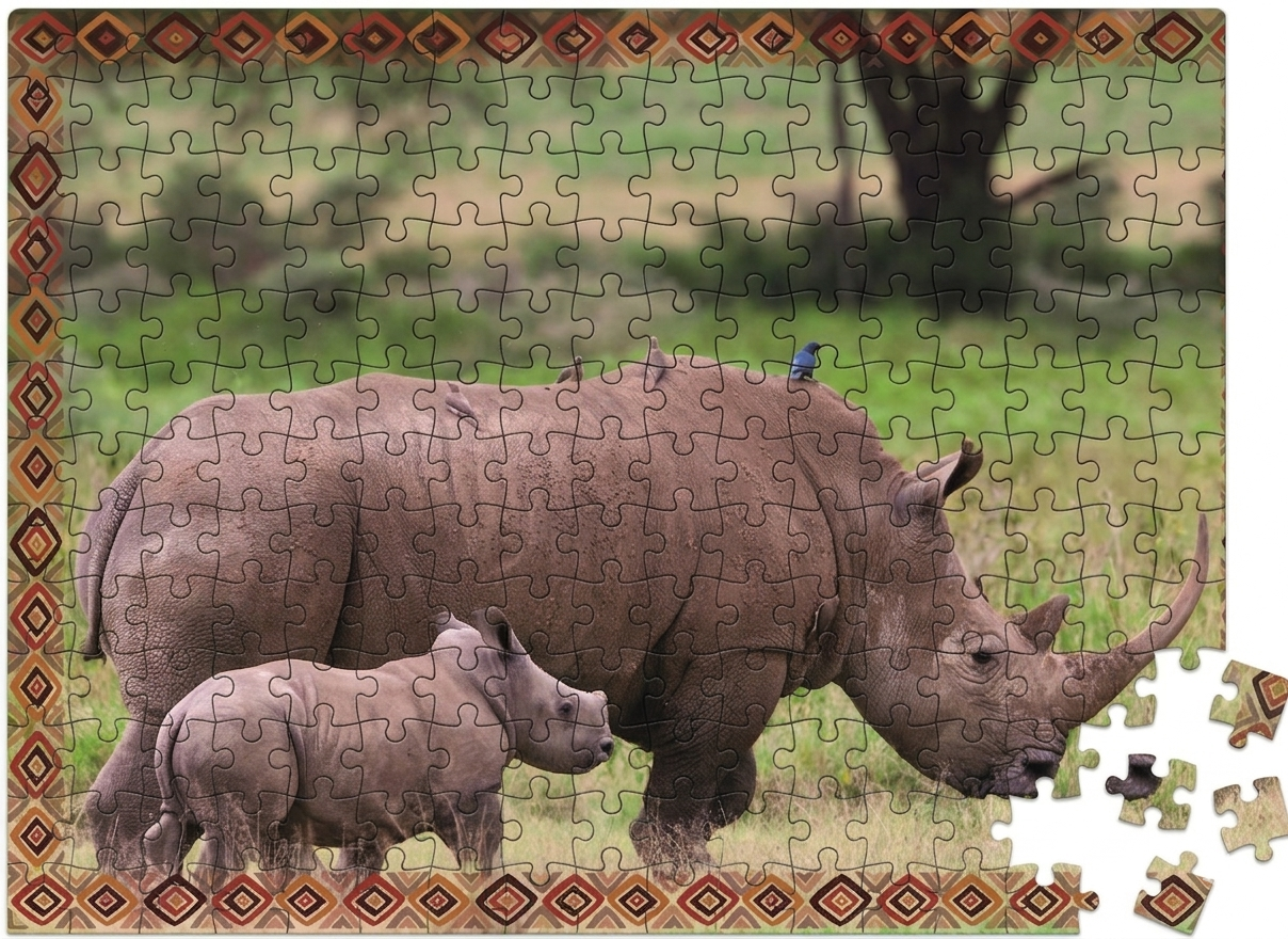Puzzle Rinocerontes (100 Piezas) - Toyng-1