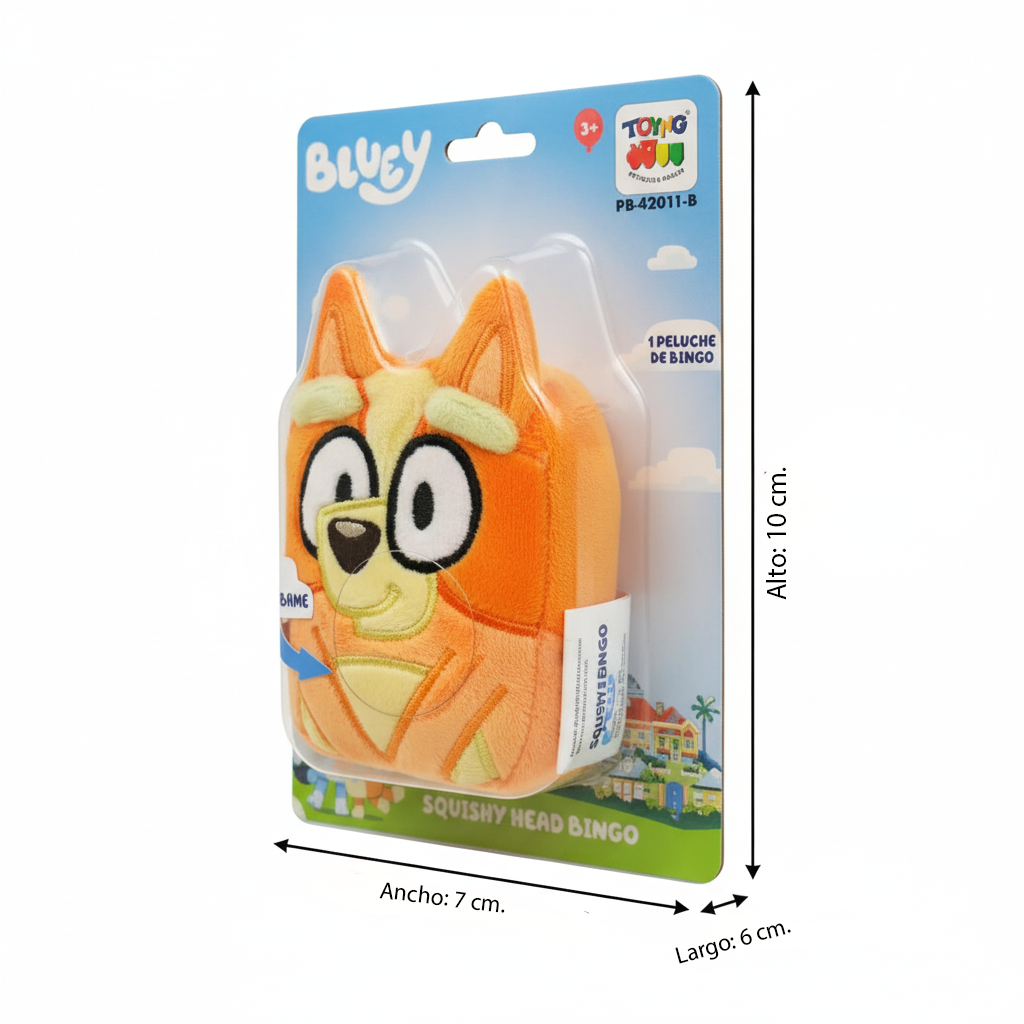 Peluche Squishy Head Bingo - Bluey-4
