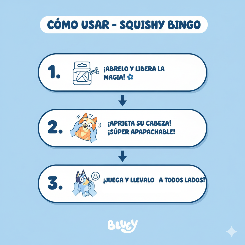 Peluche Squishy Head Bingo - Bluey-6