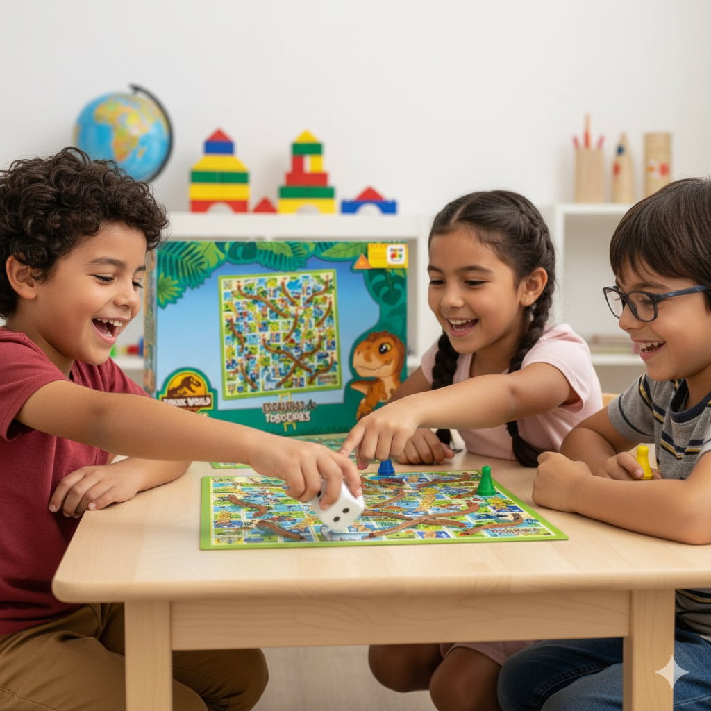 Juego de Mesa Escalera y Toboganes - Jurassic-2