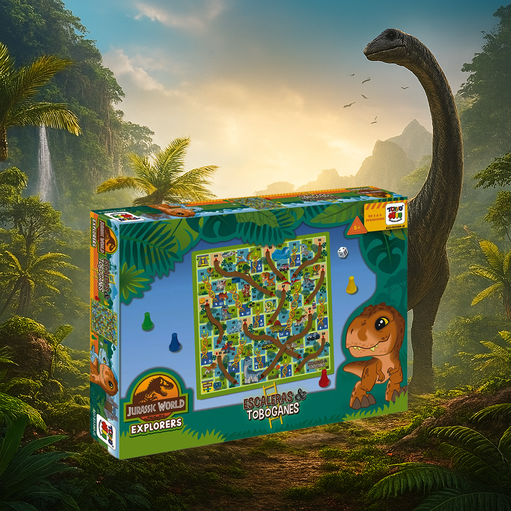 Juego de Mesa Escalera y Toboganes - Jurassic-6