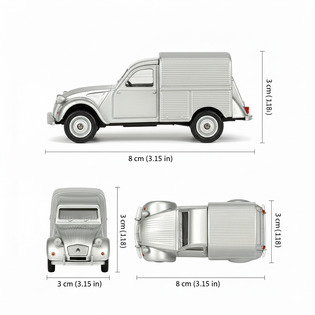 Auto Citroen 2CV Fourgonnette Escala 1:60 - Welly-3