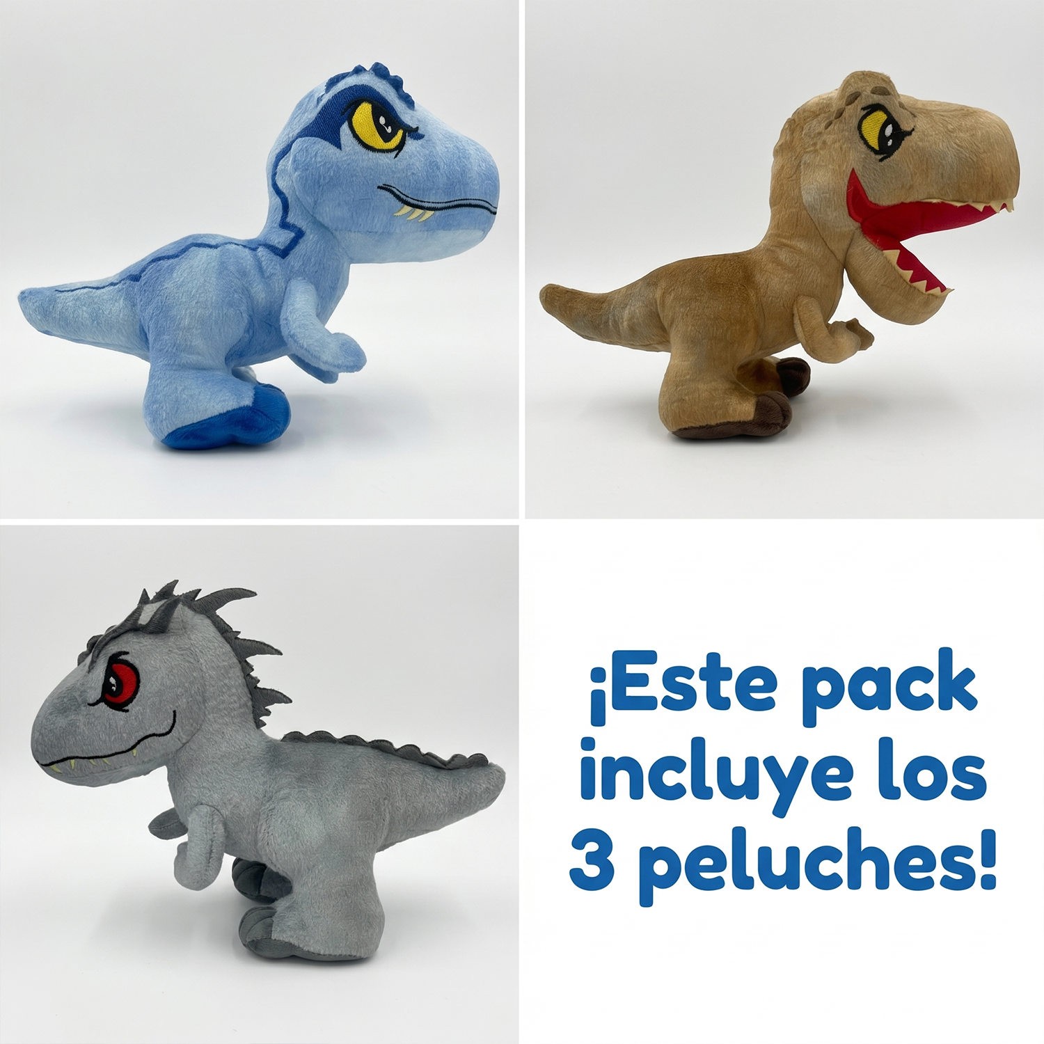 Pack x3 Peluches Jurassic World Colección Completa-4