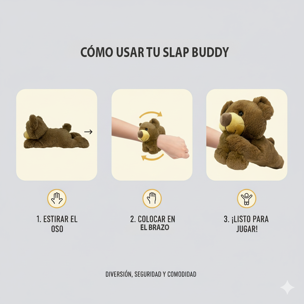 Peluche Pulsera Slap-Buddy 20 cm Osito - Toyng-4