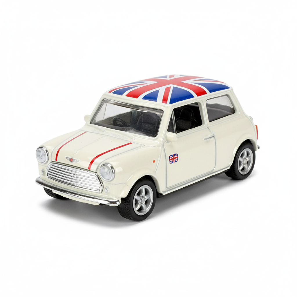 Auto Mini Cooper 1300 (Uk Flag) - Welly Escala 1:60-3