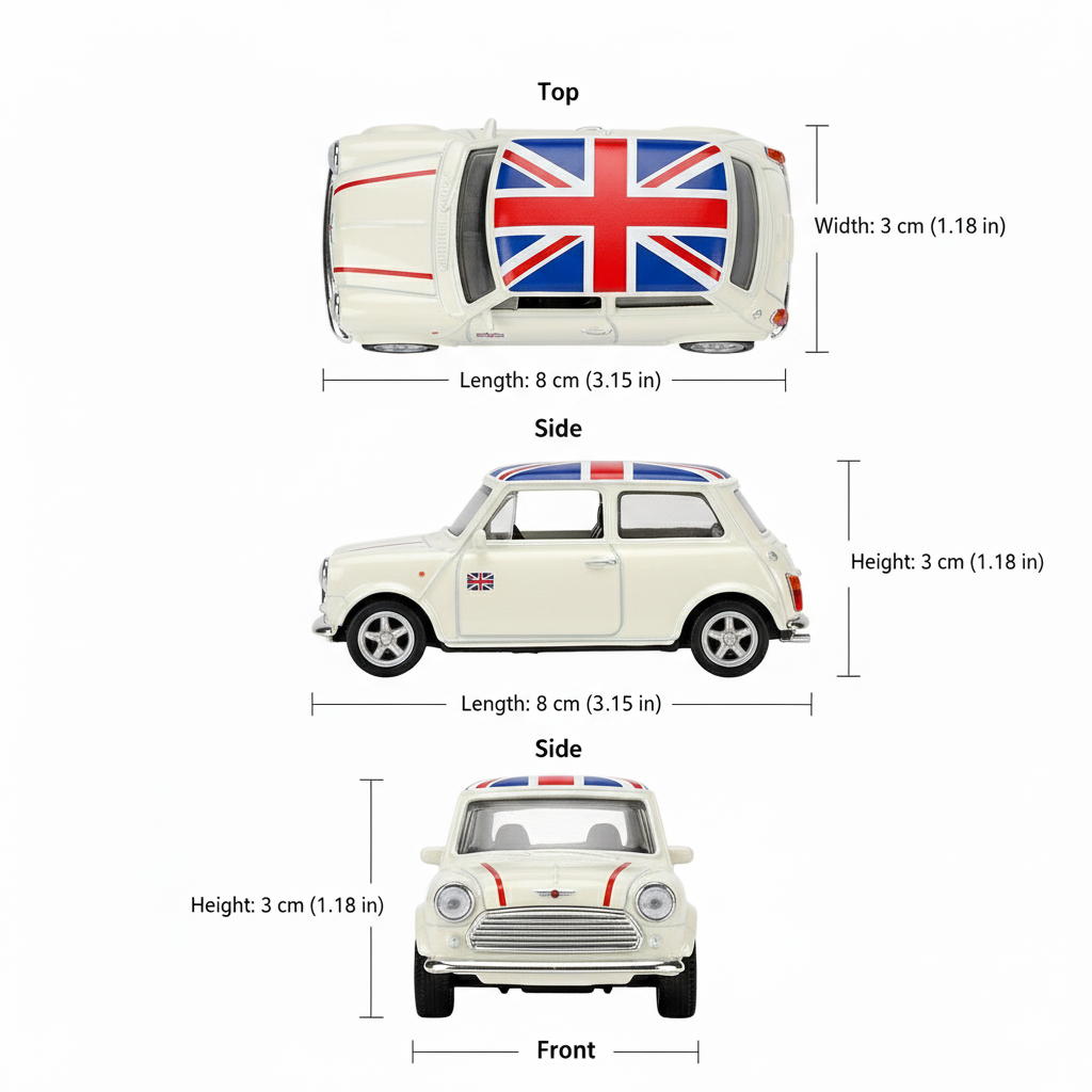 Auto Mini Cooper 1300 (UK Flag) Escala 1:60 - Welly-3