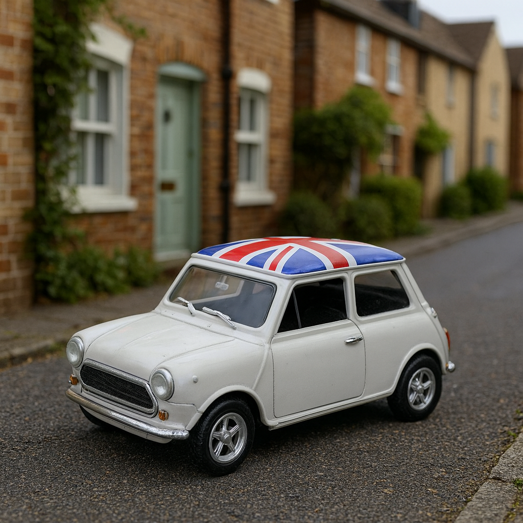 Auto Mini Cooper 1300 (UK Flag) Escala 1:60 - Welly-4