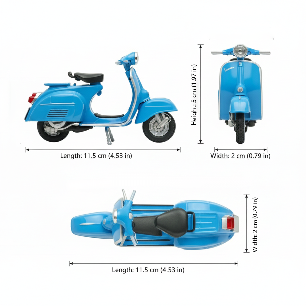 Moto Vespa 1970 150Cc - Welly Escala 1:18-3