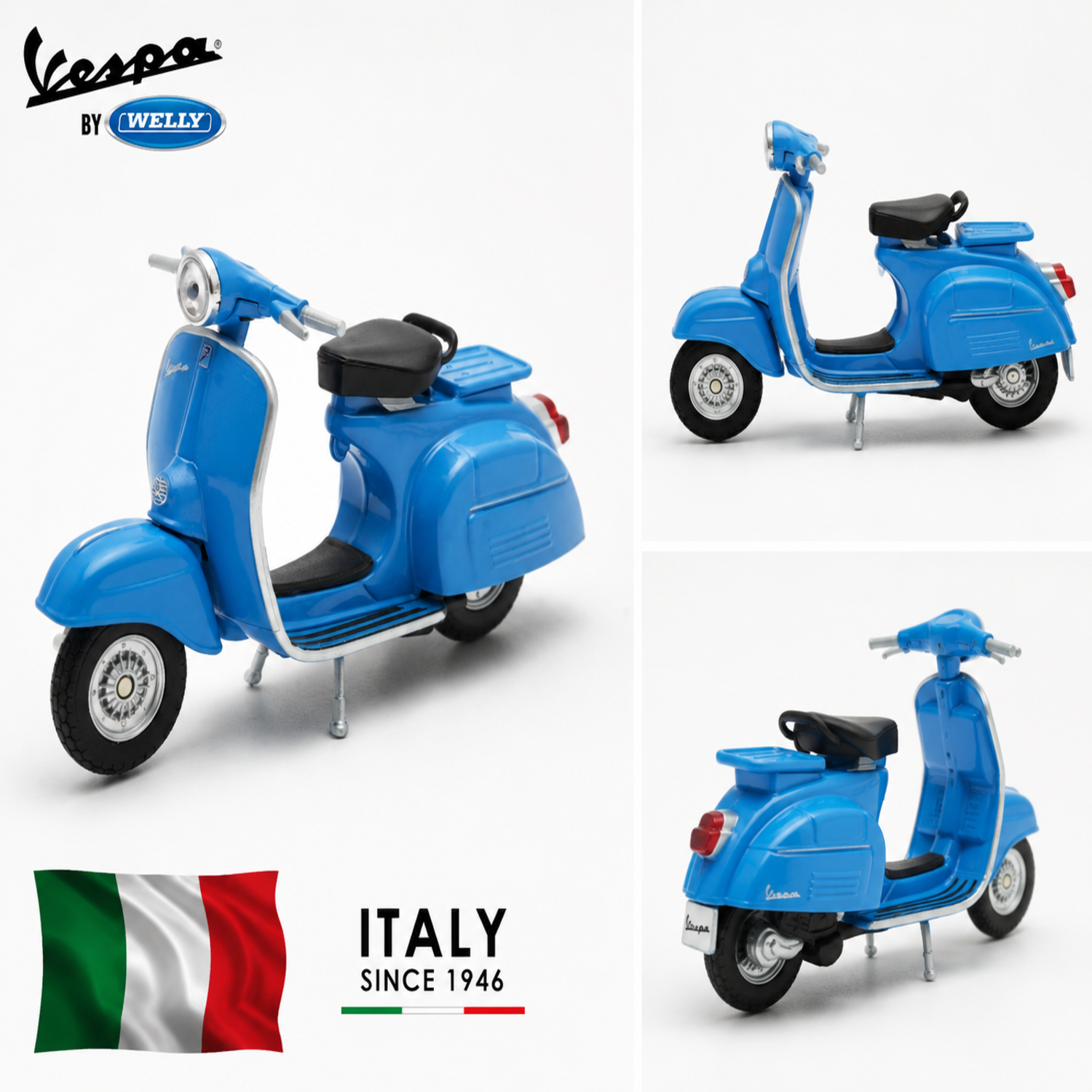 Moto Italiana Vespa 1970 150CC Escala 1:18 - Welly-1