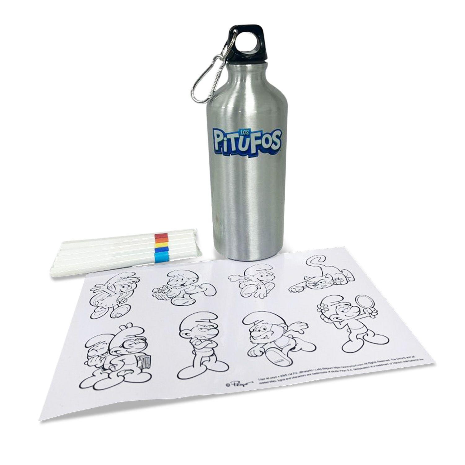 Botella Para Decorar - Pitufos-4