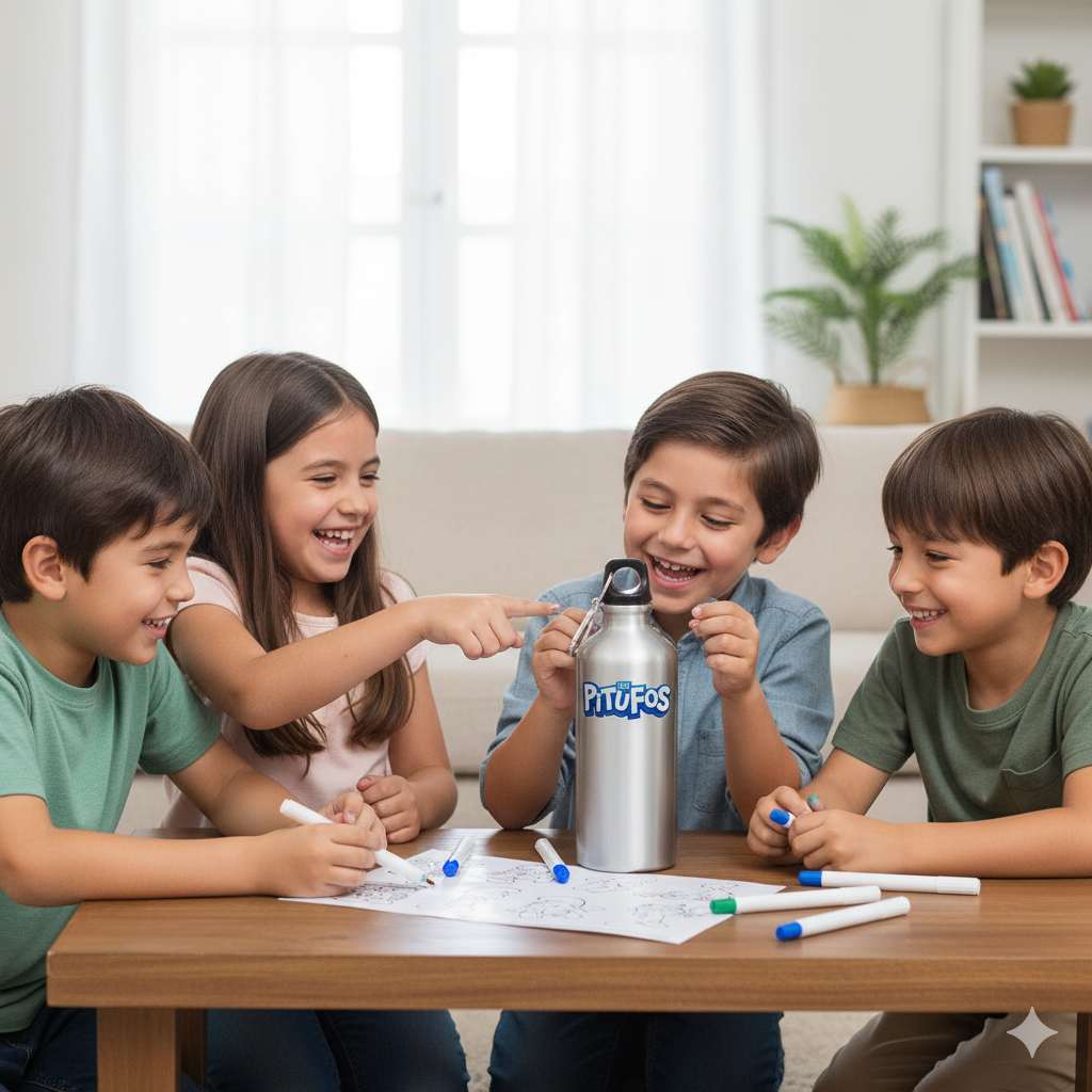 Botella Para Decorar - Pitufos-6