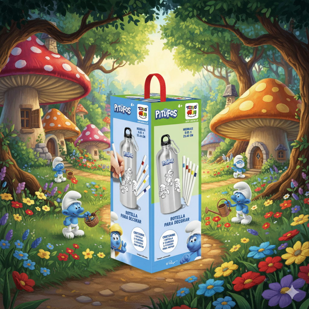 Botella Para Decorar - Pitufos-2