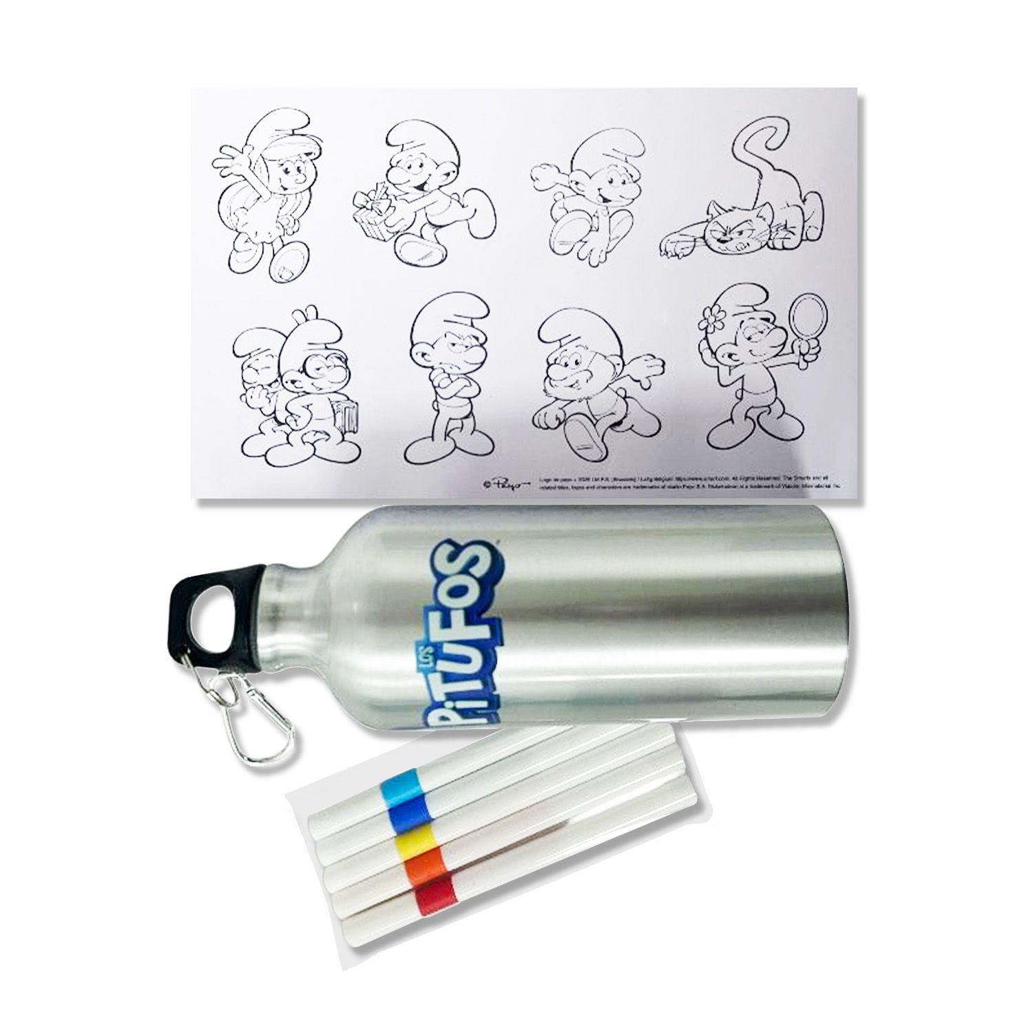 Botella Para Decorar - Pitufos-2