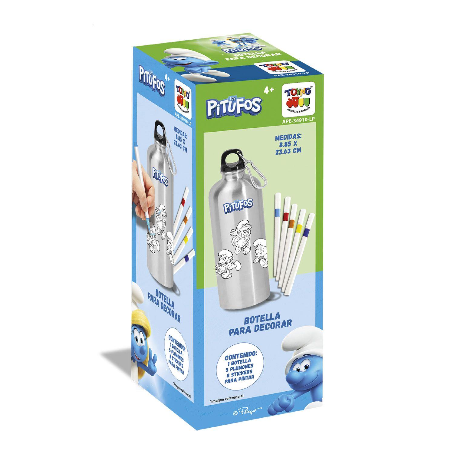 Botella Para Decorar - Pitufos-3