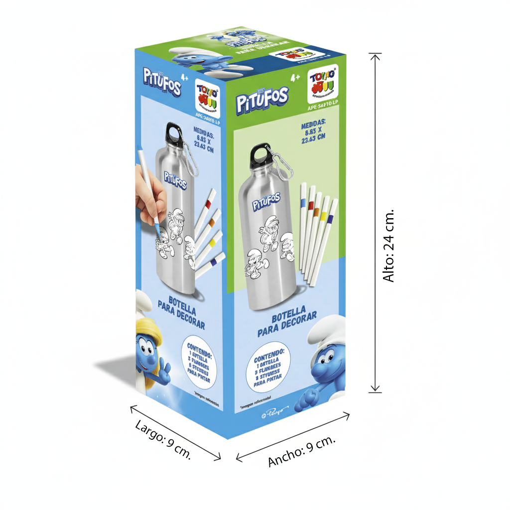 Botella Para Decorar - Pitufos-4