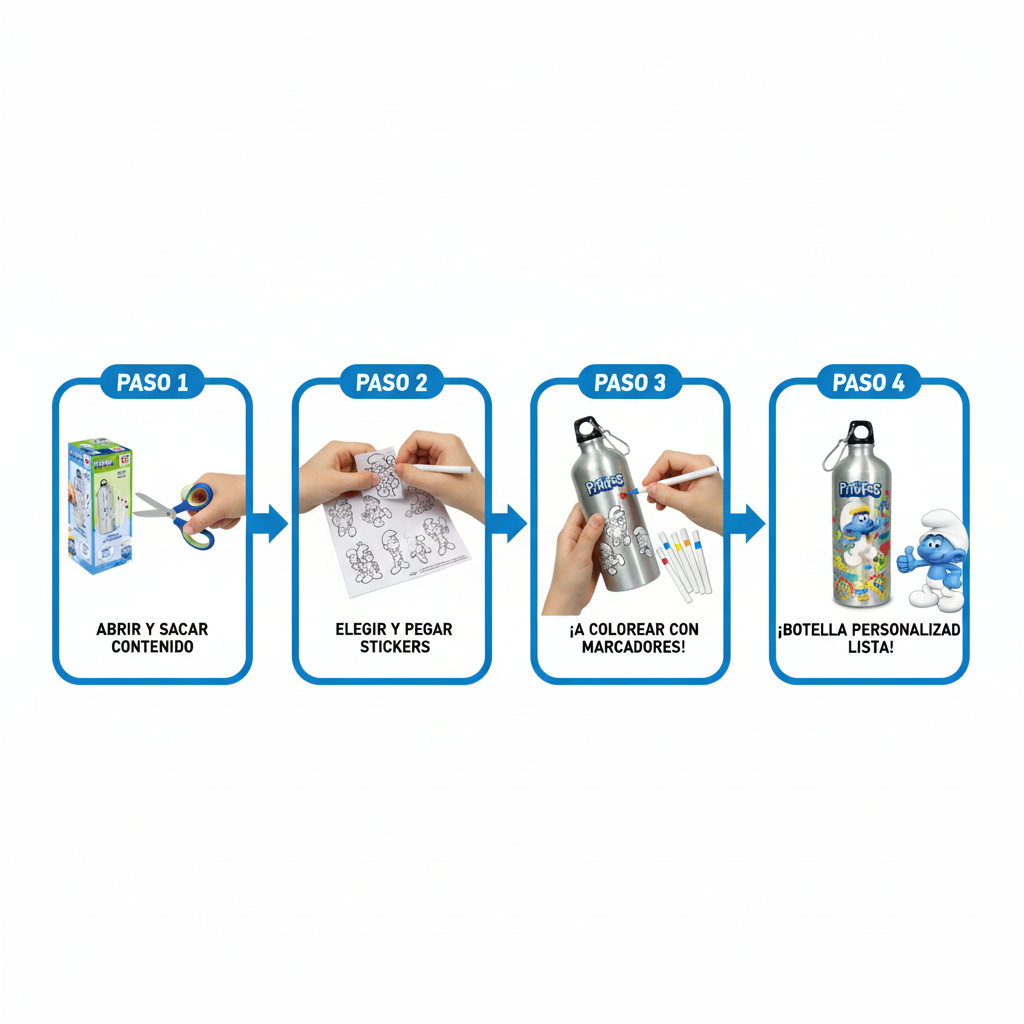 Botella Para Decorar - Pitufos-5