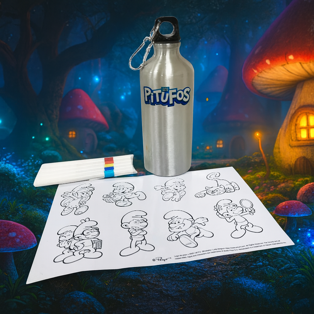 Botella Para Decorar - Pitufos-6