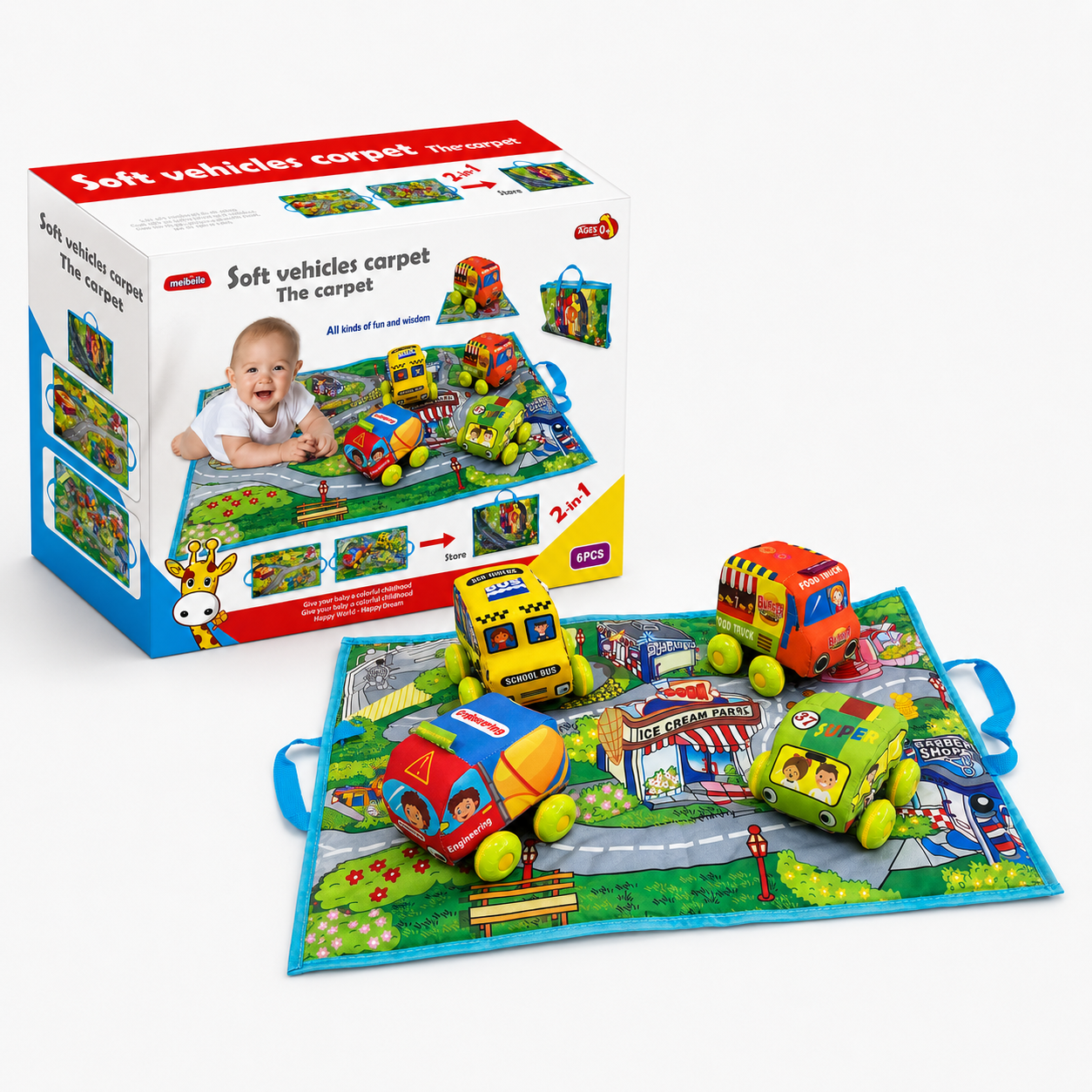 Alfombra De Juego Blanda Con Vehículos - Set Interactivo - Toyng-0