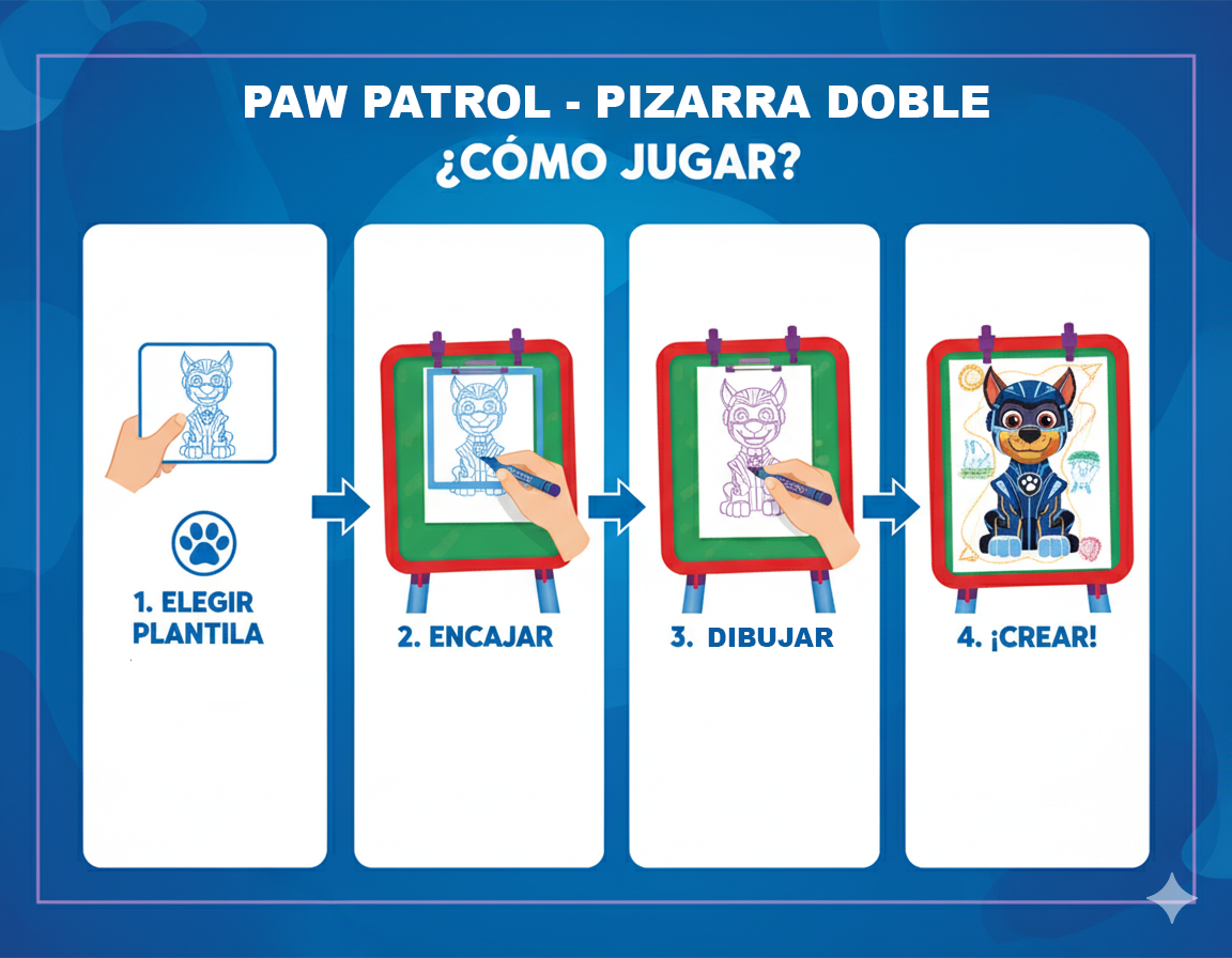 Juego Educativo Pizarra Doble Atril - Paw Patrol-2