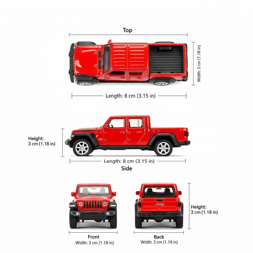 SUV Jeep Gladiator Escala 1:60 - Welly-3