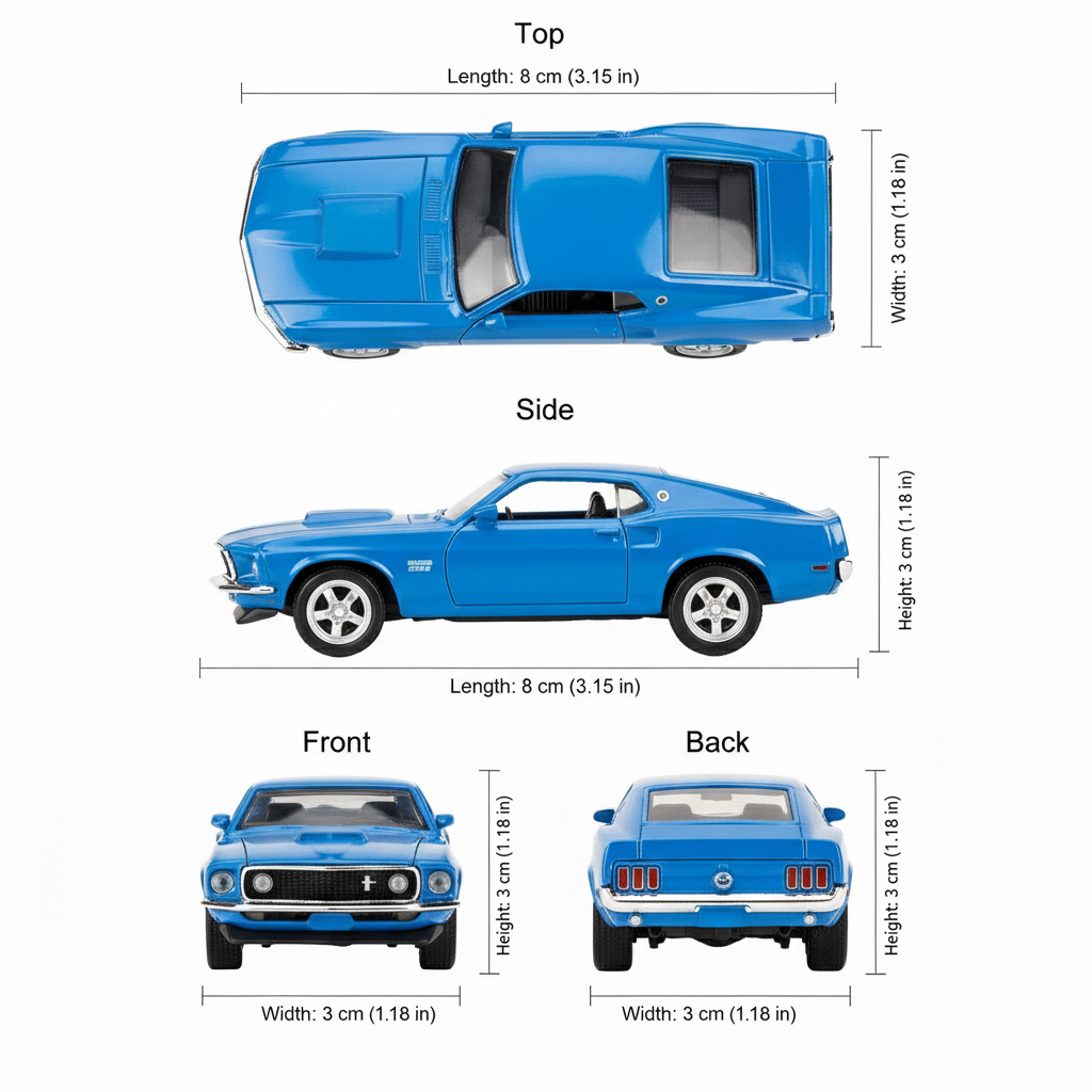 Auto Ford Mustang Boss 429 1969 - Welly Escala 1:60-4