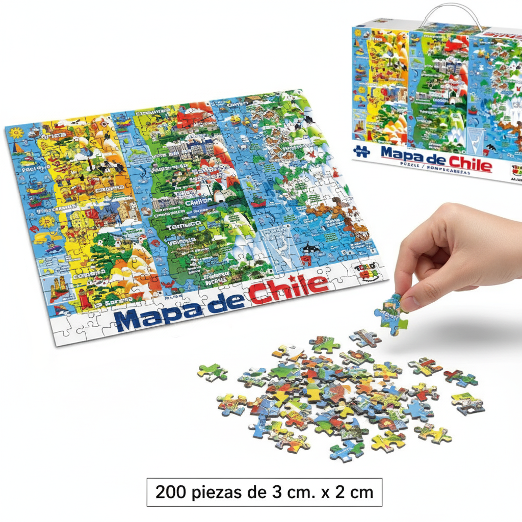 Puzzle 200 Piezas Mapa De Chile - Toyng-2