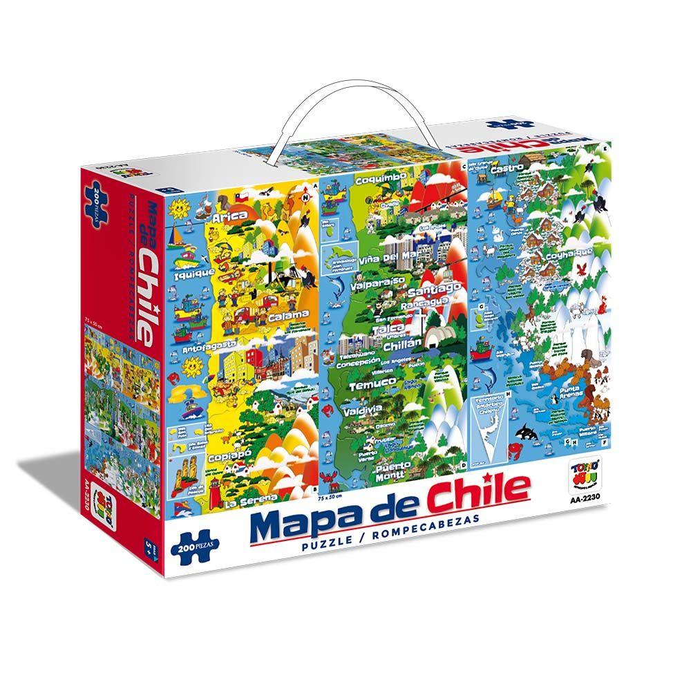 Puzzle 200 Piezas Mapa De Chile - Toyng-0