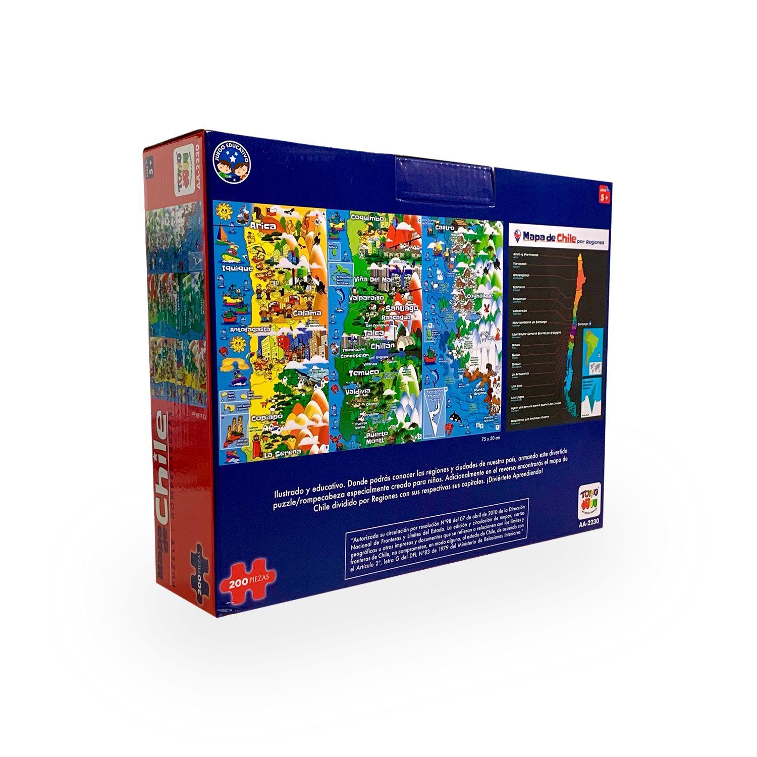 Puzzle Rompecabezas Mapa De Chile (200 Piezas) - Toyng-6