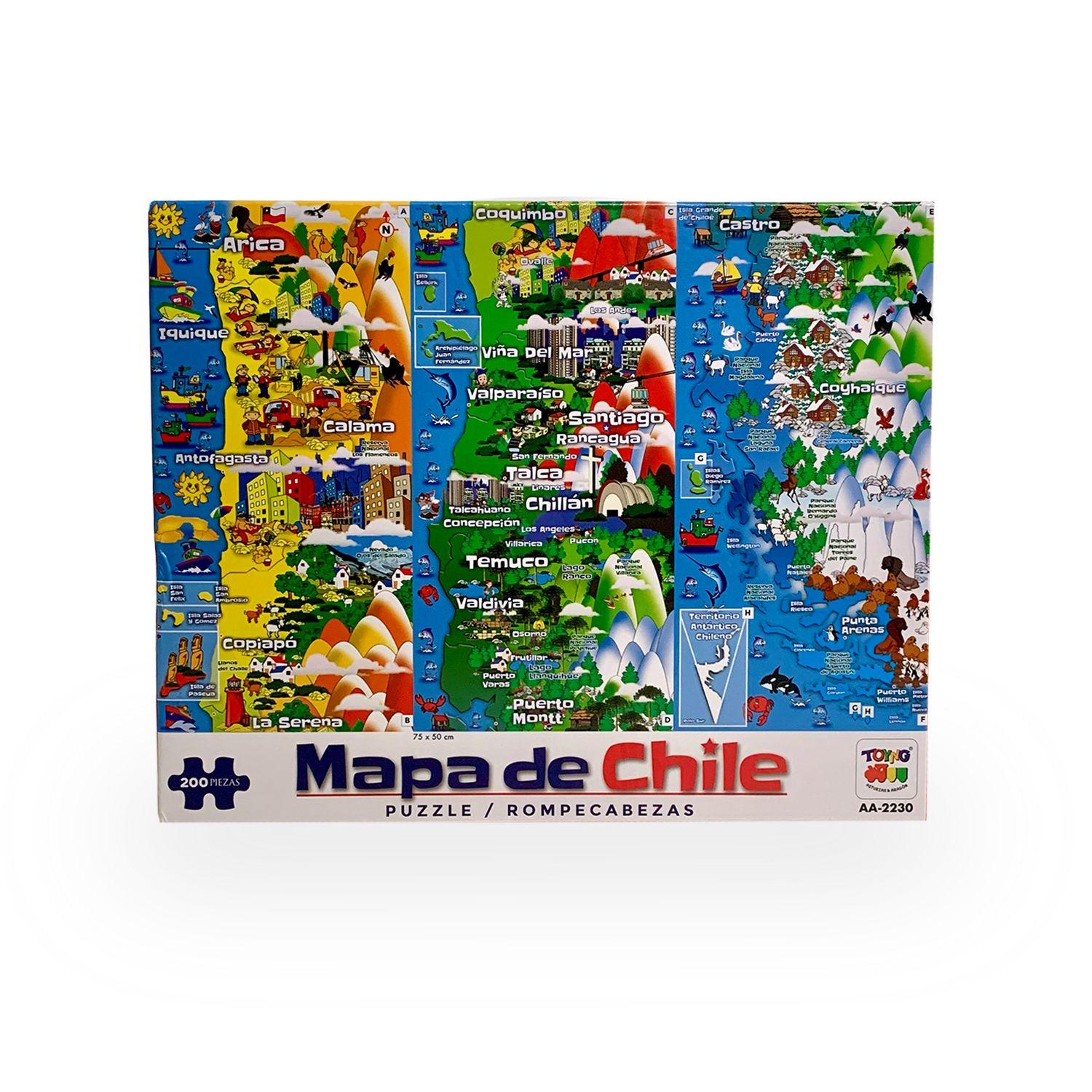 Puzzle Rompecabezas Mapa De Chile (200 Piezas) - Toyng-9