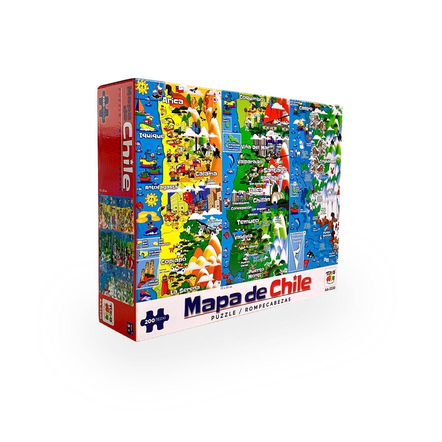 Puzzle Rompecabezas Mapa De Chile (200 Piezas) - Toyng-5