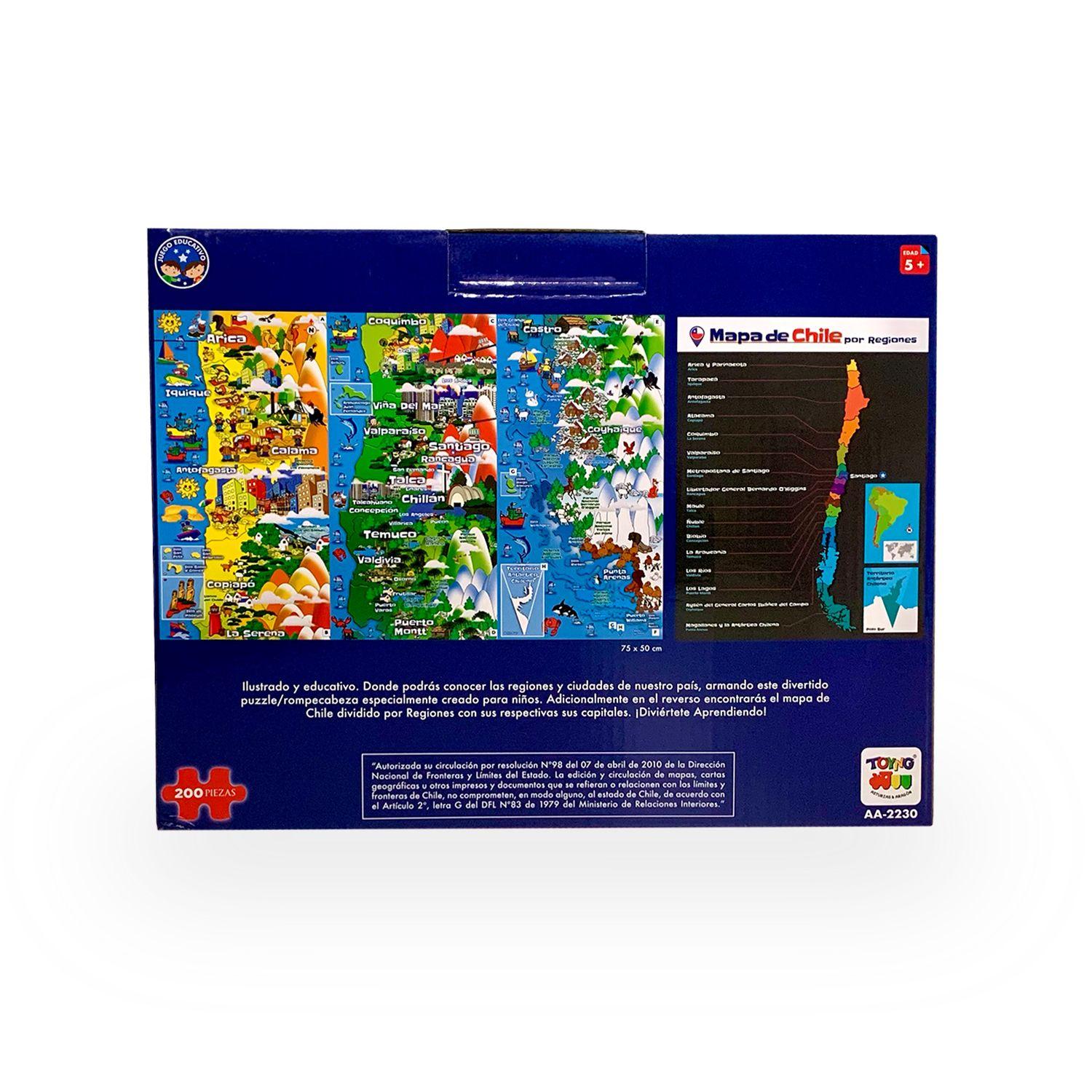 Puzzle Rompecabezas Mapa De Chile (200 Piezas) - Toyng-8