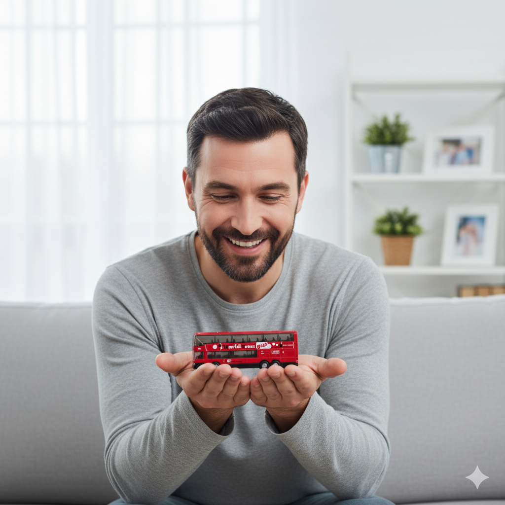 Bus Mercedes Benz MB 0 404 DD Escala 1:64 - Welly-5