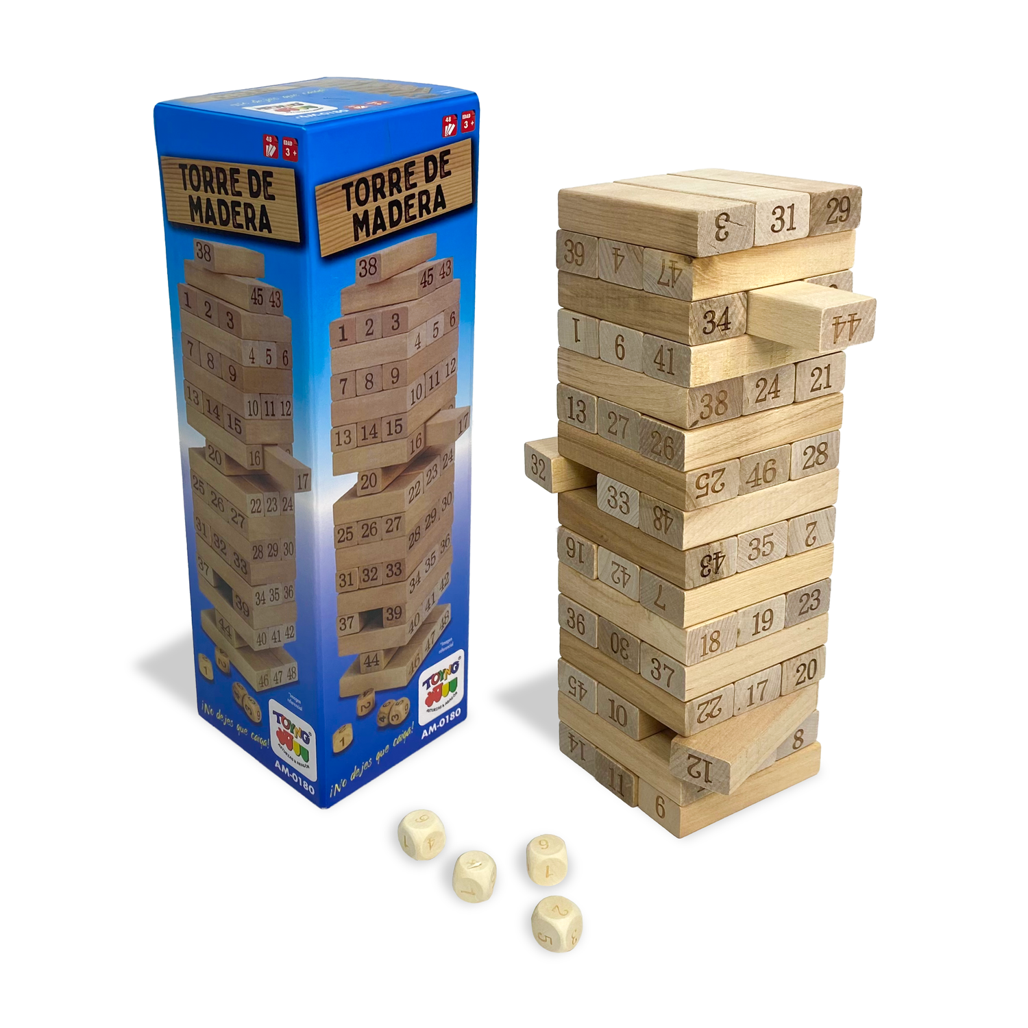 Juego de Mesa Torre 54 Piezas Natural - Toyng-0