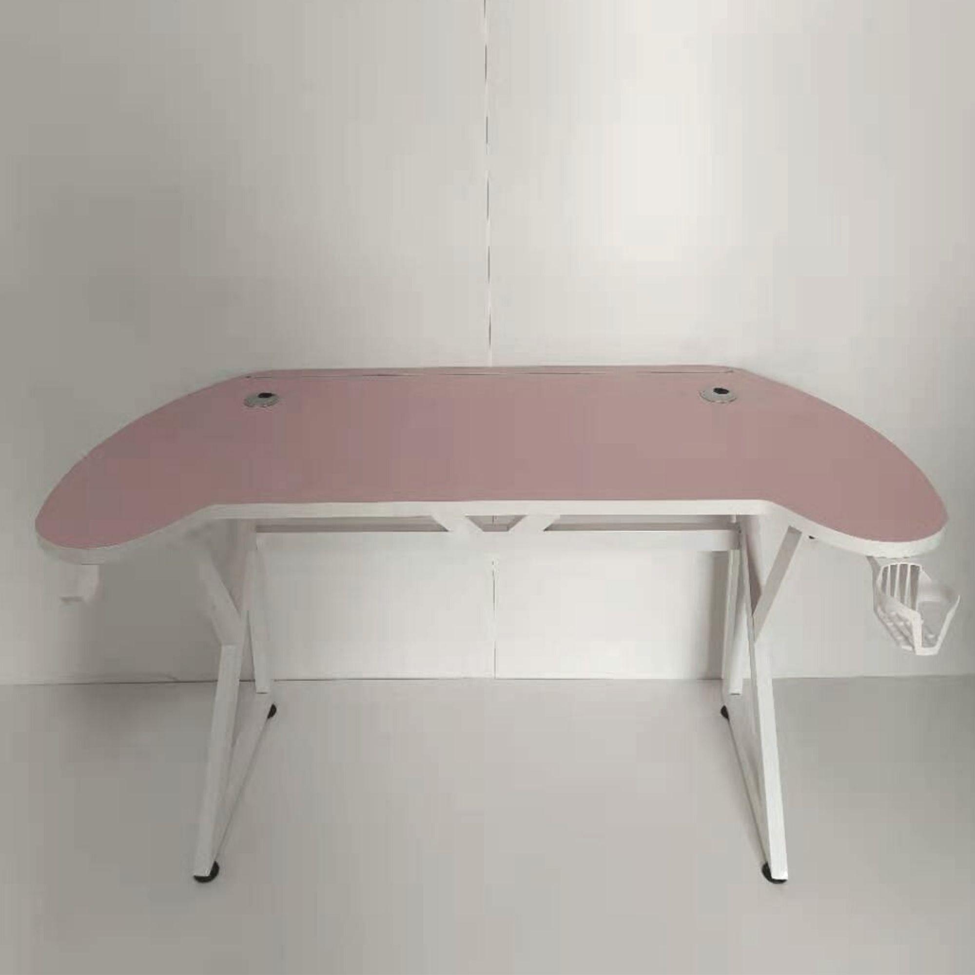 Escritorio Gamer U ROSADO LUZ LED 140 CM  -4