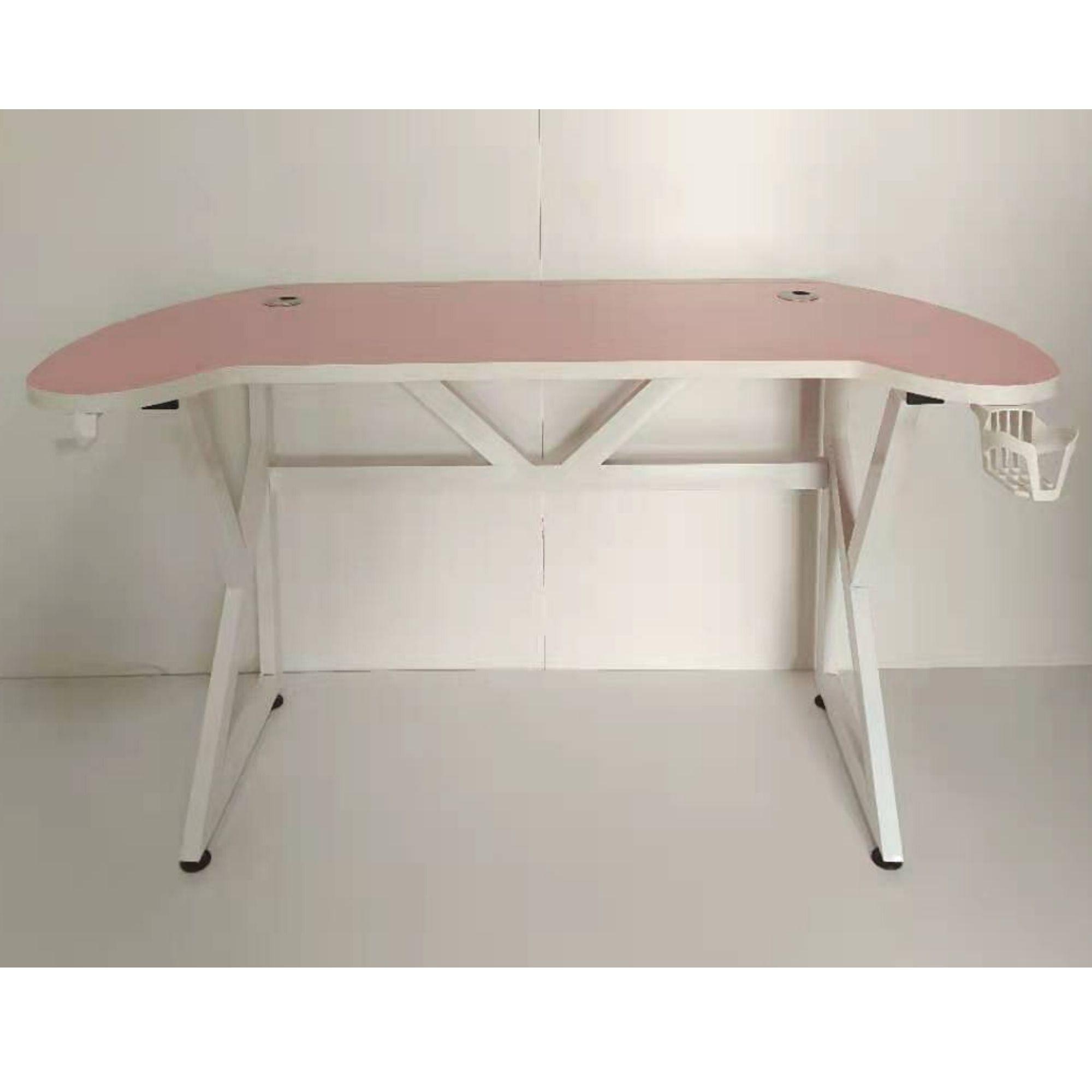 Escritorio Gamer U ROSADO LUZ LED 140 CM  -6