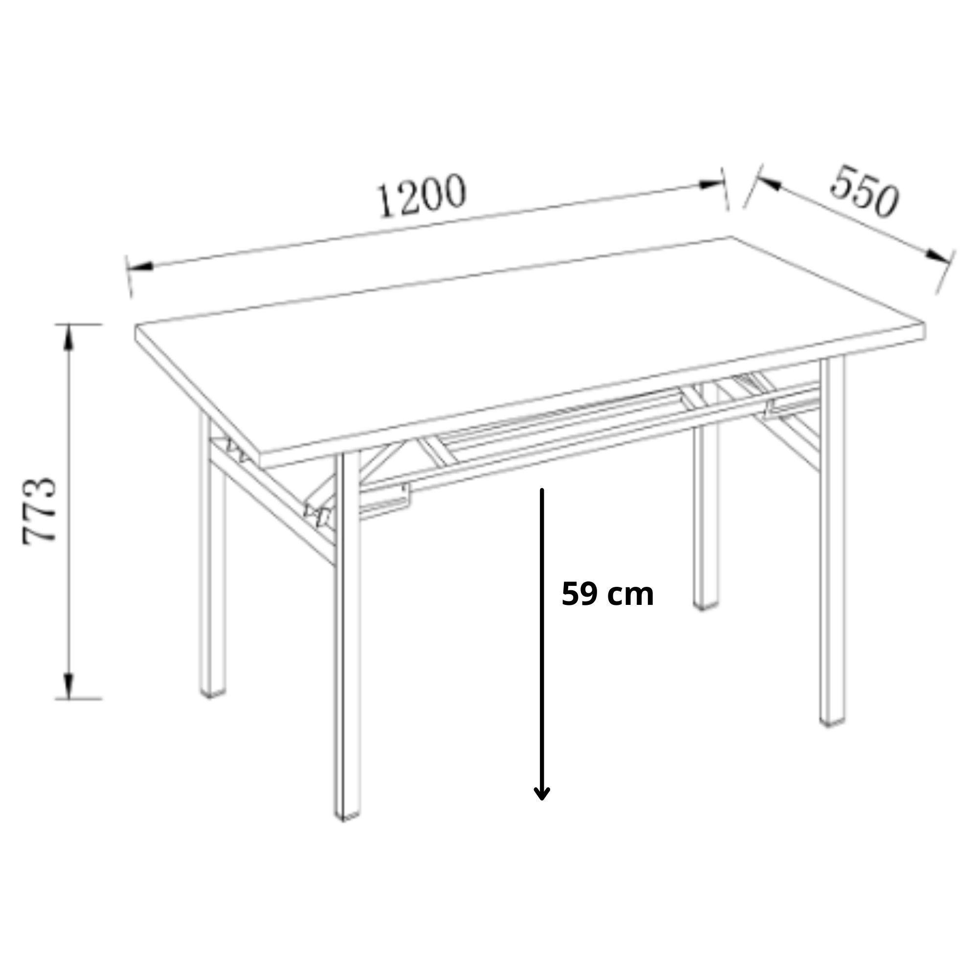 Mesa Plegable Uso Industrial Teca patas de fierro-5